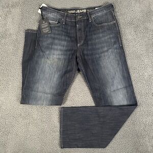Mavi Jeans Mens 36x34 Blue Matt‎ Mid-Rise Straight Leg Dark Wash Denim